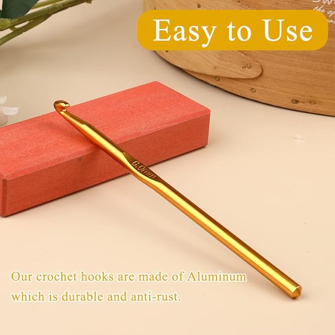 6mm Aluminum Crochet Hook, Smooth Crochet Needles, Knitting Needles for Yarn Craft, Great Handmade DIY Present for Friends, Random Color