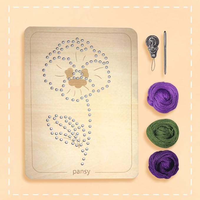 Wooden Flower Lacing Embroidery Kits for Beginners, Set of 5 Learn-to-Stitch Craft Boards, Sewing & Embroidery Art Kits for Kids Ages 8+, DIY Craft Projects, Educational Gifts, Party Favors (Autumn)