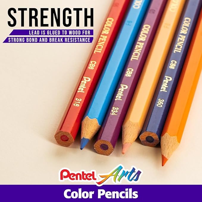 Pentel Arts Colored Pencils, Assorted Colors, Set of 24 (CB8-24)