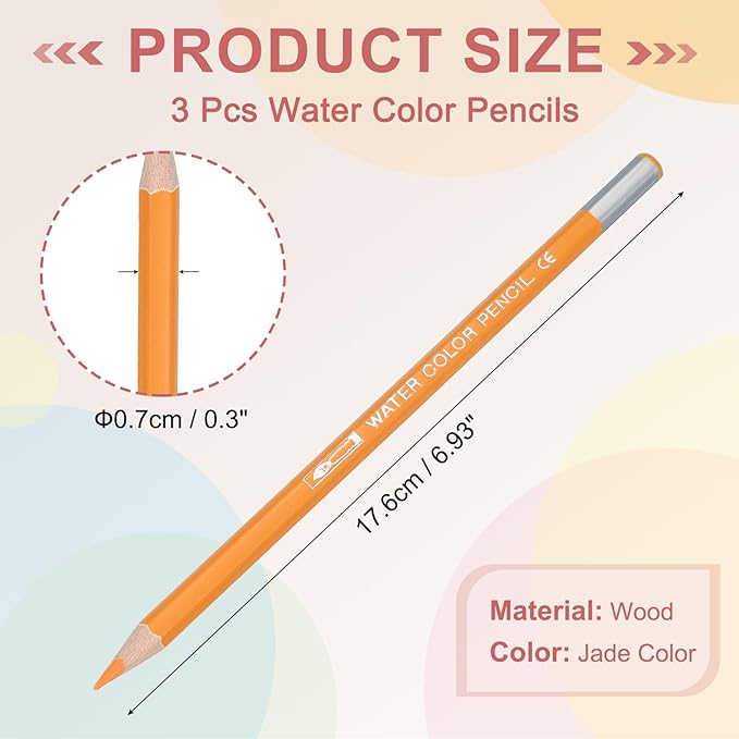 PATIKIL Watercolor Pencils, Jade Color Color Pencil Set Sketch Coloring Drawing Colored Pencils Bulk Artist Drawing Supplies for Adult Coloring Book Blending, 3 Pcs