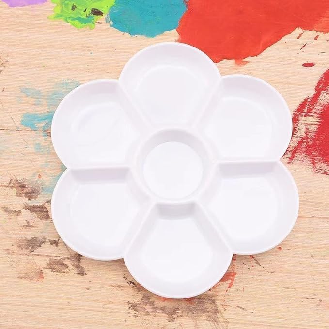 2 Pcs Watercolor Paint Palette Tray Water Color Palletes Washable Paint Ceramic Paint Palette Porcelain Watercolor Palette for Artist Watercolor Painting Palettes and Palette Cups（White）