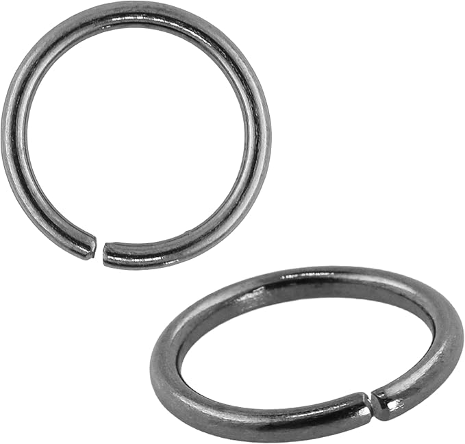 Mandala Crafts Assorted Gunmetal Jump Rings Jewelry Findings Metal O Rings for Jewelry Making Supplies - 300 12mm Small Open Jump Rings Kit for Necklace Earring