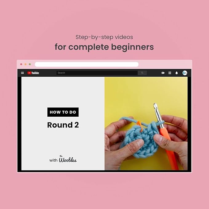the woobles crochet kit for beginners - easy arts and crafts knitting & crochet animals kit as seen on shark tank - fred the dinosaur