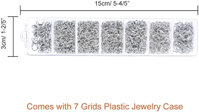 Paxcoo 1500Pcs Silver Jump Rings with Lobster Clasps and Jewelry Pliers for Jewelry Making Supplies Findings and Necklace Repair