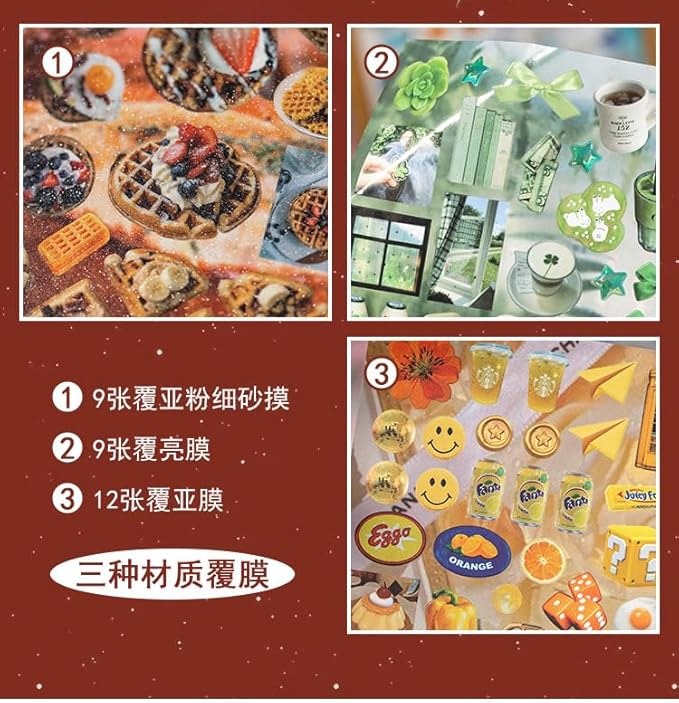 Alideco 30pcs Scrapbook Stickers Vintage Cakes Cuisine Desserts Sticker Book for Adults Sticker journaling Stickers for Scrapbooking (fengtangwuyu)