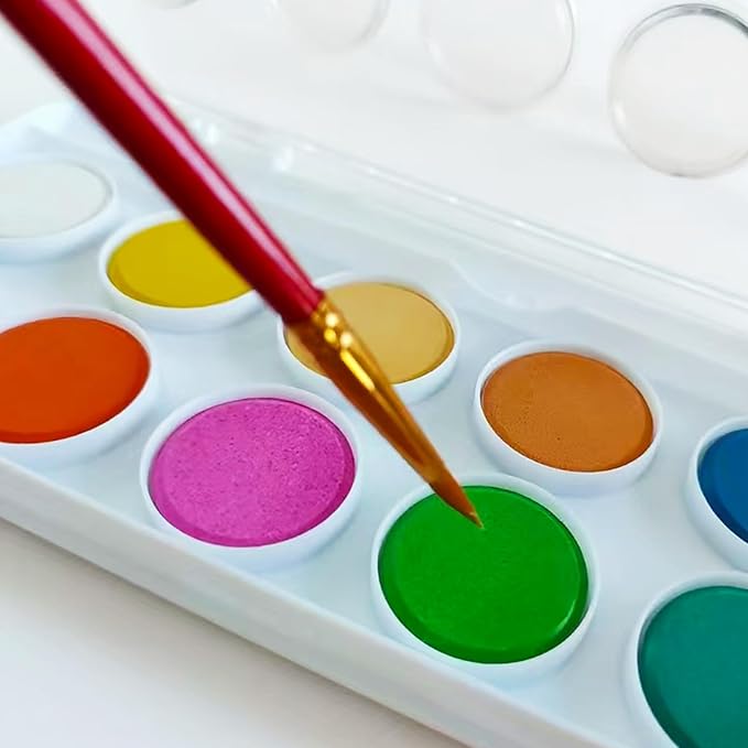 Watercolor Workbooks, Coloring Book Beginner Painting Kit, Arts Crafts Supplies Gift for Watercolor Enthusiasts, 12 Colors Paint Set with Brush