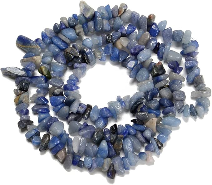 7-8mm Natural Blue Aventurine Gemstone Chips Beads Healing Crystals Waist Bracelets Necklace Kit Irregular Stone DIY Crafts Design Jewelry Making