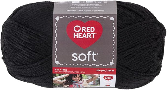 Red Heart Soft Yarn, Black