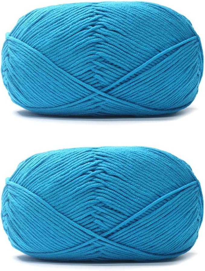 Acrylic & Cotton Blended Knitting and Crochet Yarn Soft Medium Yarn, Breathable and Skin Friendly for Baby Garments, Scarves, Hats, and Craft Projects 200g 27-Dark Blue