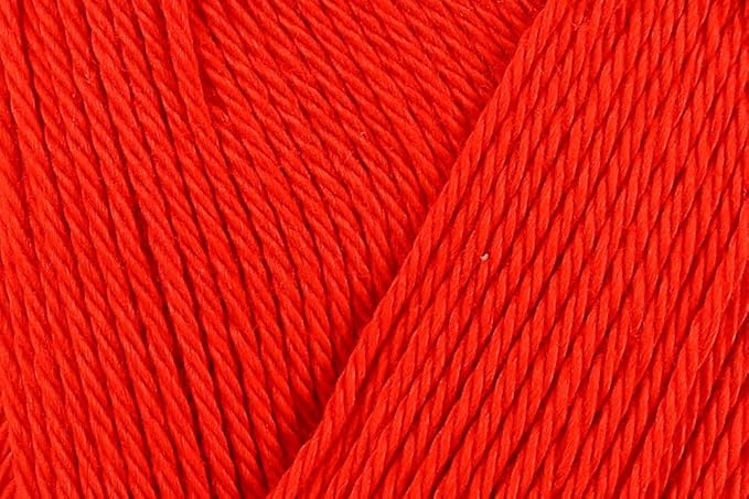 5 Skein/Pack Schachenmayr (SMC) Catania Originals Yarn, Each Ball 1.76 Oz (50gr) / 136 Yards (125 m), 100% Mercerized Cotton for Knitting and Crochet Yarn, Sport Weight, 390 - Tomato