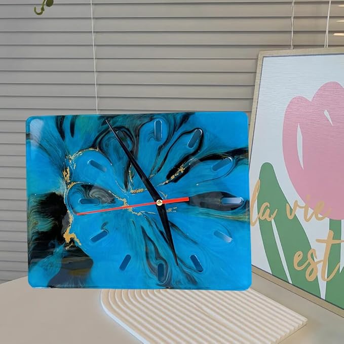 Clock Molds for Resin Casting Square Clock Wall Decor Clock Silicone Mold with Clock Movement for Wall Clack Art Home Decoration Hanging Ornaments DIY Epoxy Resin Mold Kit