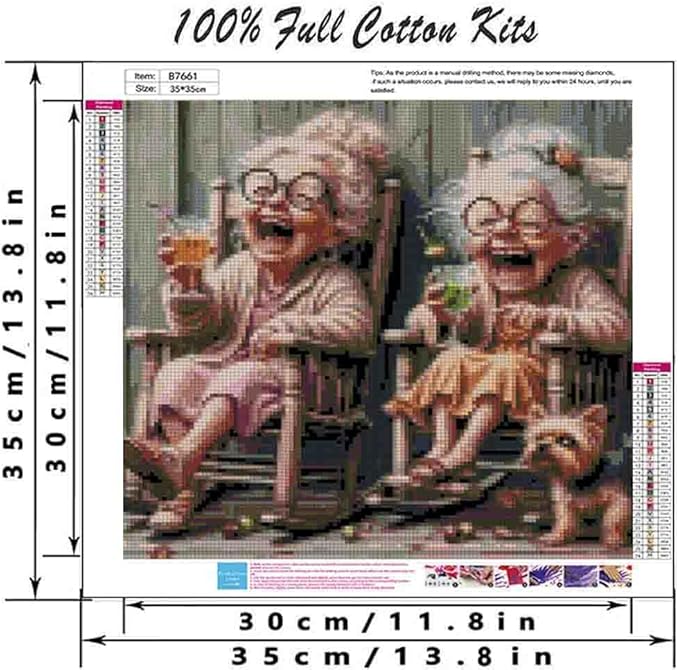 dyaiangmu stamping cross stitch kit,granny stitch kit for adult beginners, full line diy cross stitch stitching kit for home decor cross stitch patterns 13.7x13.7 inches