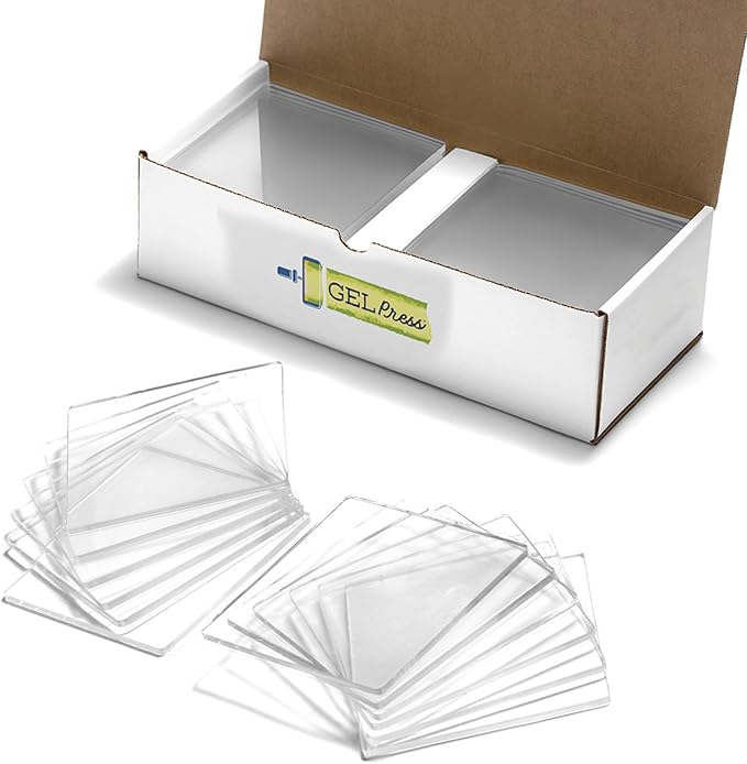gel press monoprinting print plates – 6” x 6” gel plate class pack value pack - printmaking supplies - reusable gel printing plates for press art for card making, scrapbooking, arts and crafts 12-pack