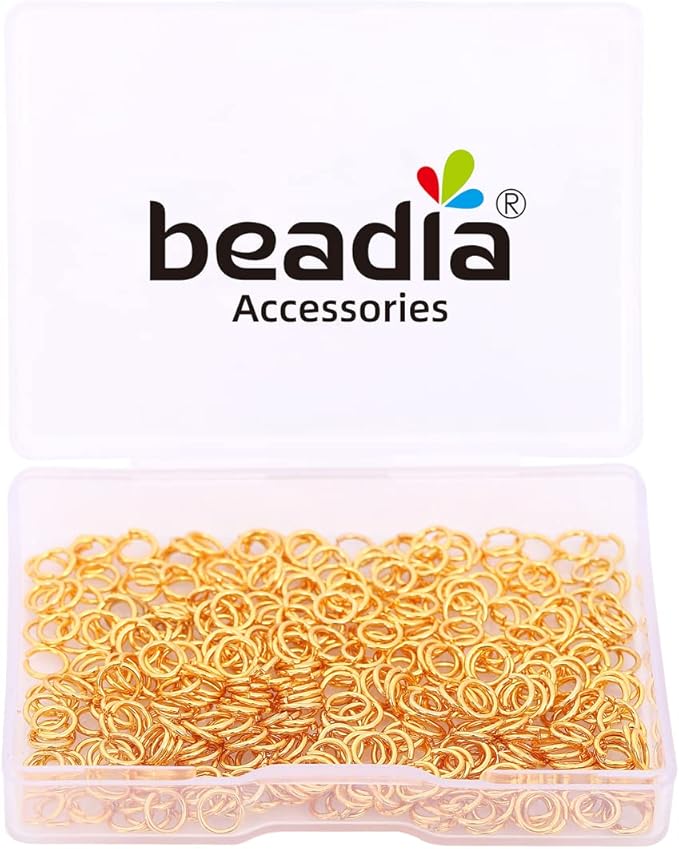 18K Gold Plated Jump Rings Non Tarnish 5mm 400pcs for Jewelry Making Findings