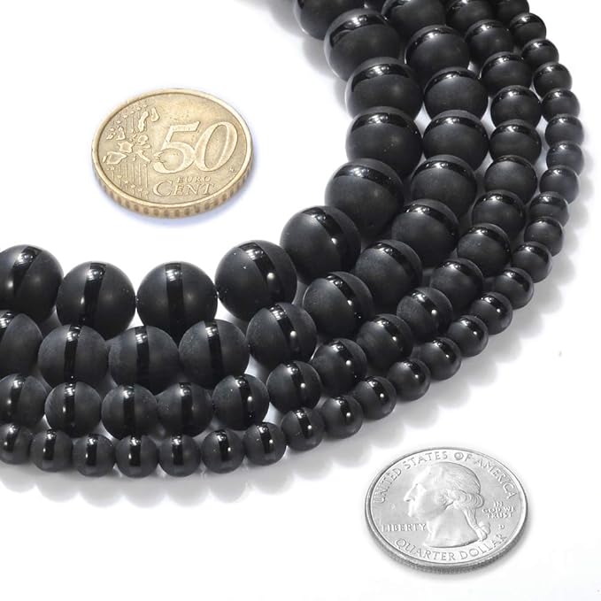 12mm Natural Agate Line Gemstone Round Loose Beads Crystal Stone Bracelet Necklace Accessories Crafts for Jewelry Making DIY,1 Strand 15"