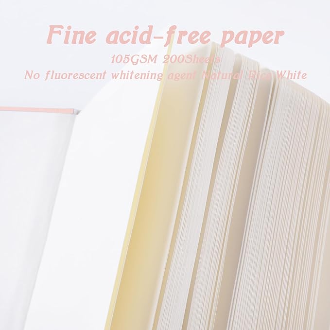 Mix Media Pad,3.5"x5.5" Small Hardcover Leather Art Sketchbook,105 GSM 200 Sheets/400 Pages Acid Free Artistic Painting Drawing Sketching Writing Paper, Handy Pocket Journal Notebook.Pink