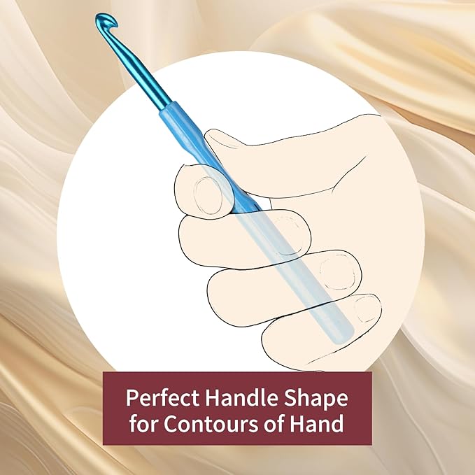 Ergonomic Crochet Hook, Crochet Needles, Ergonomic Handle Crochet Hook, Colorful Soft Handle Knitting Needles, Suitable for Beginners and Experienced Crochet Enthusiasts (3.0mm)