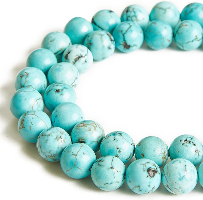 100pcs 10mm turquoise beads natural gemstone beads round loose beads for jewelry making
