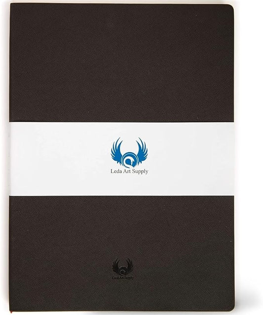 leda art supply large sketchbook 160 pages softbound cover sketchbook for artists - leather drawing notebook for all, ideal for ink, water color, pen, pencils | 7 x 10 inch art journal