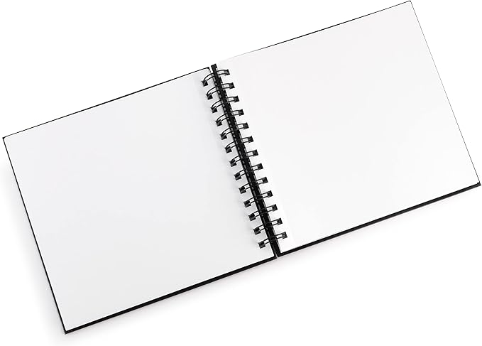 Pentalic - 7"x 7" Double Wirebound Sketchbook, 80 Sheets, Black