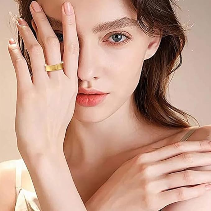 SUNNYCLUE 1 Box 6 Sizes 18Pcs Stainless Steel Ring Blanks Gold Inlay Ring Kit 6mm Wide Round Metal Empty Core Grooved US Size 7/8/9/10/11/12 Finger Findings for Jewelry Making Crafts Necklaces Adults
