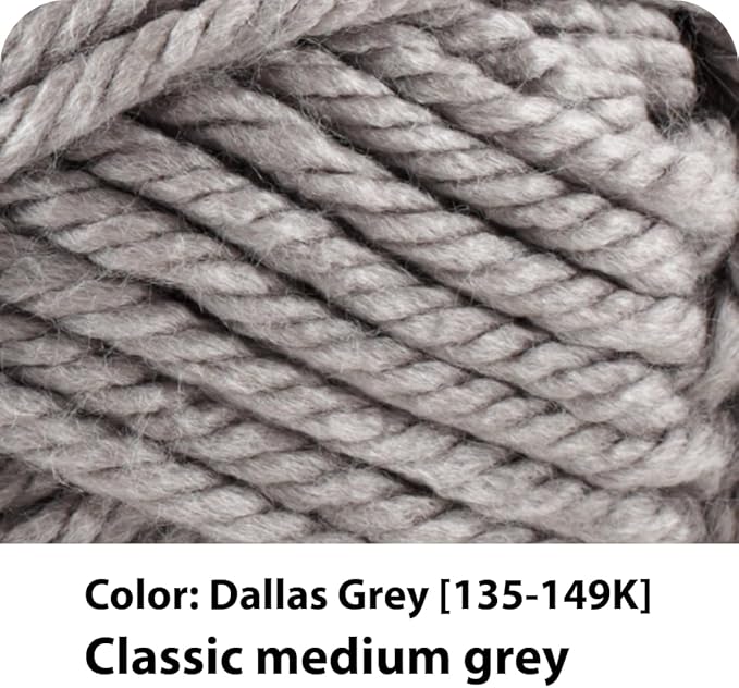 Lion Brand Yarn Hometown Yarn, Super-Bulky Yarn for Knitting, Crocheting, and Crafting, 1 Pack, Gray