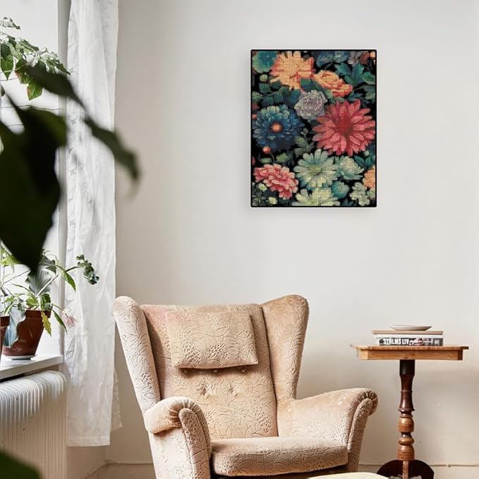 Succulent Stamped Cross Stitch Kits - Needlepoint Counted Cross Stitch Kits for Beginners Adults Flowers Patterns Crossstitching Kits Dimensions Embroidery Kits Arts and Crafts (11CT Without Frame)