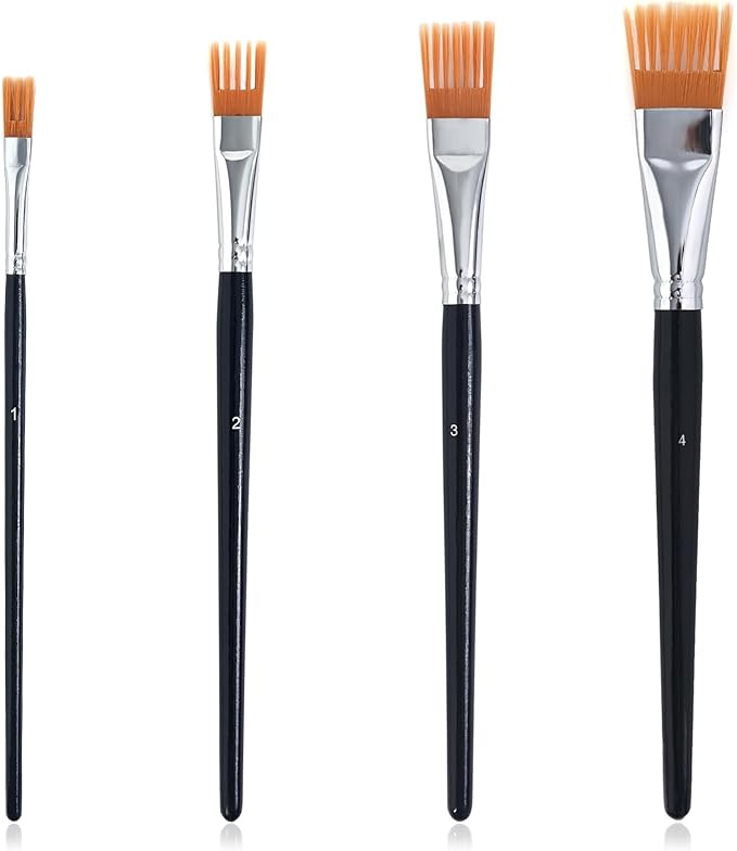 4Pcs Comb Artist Brush Set, Professional Grainer Brush, Paint Brush Comb, Paintbrush for Acrylic Painting, Oil, and Watercolor