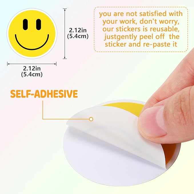 wercokt 50pcs smiling 50pcs neon stickers, cute water bottle stickers for kids, for teaching rewards, notebooks, stationery, luggage, cartoon pvc happy stickers