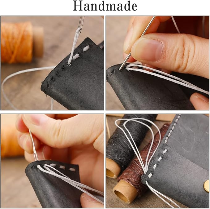 BUTUZE 330 Yards Leather Sewing Waxed Thread - 150D 33 Yards Per Spool Stitching Thread for Leather Craft DIY,Bookbinding,Shoe Repairing,Hand Sewing