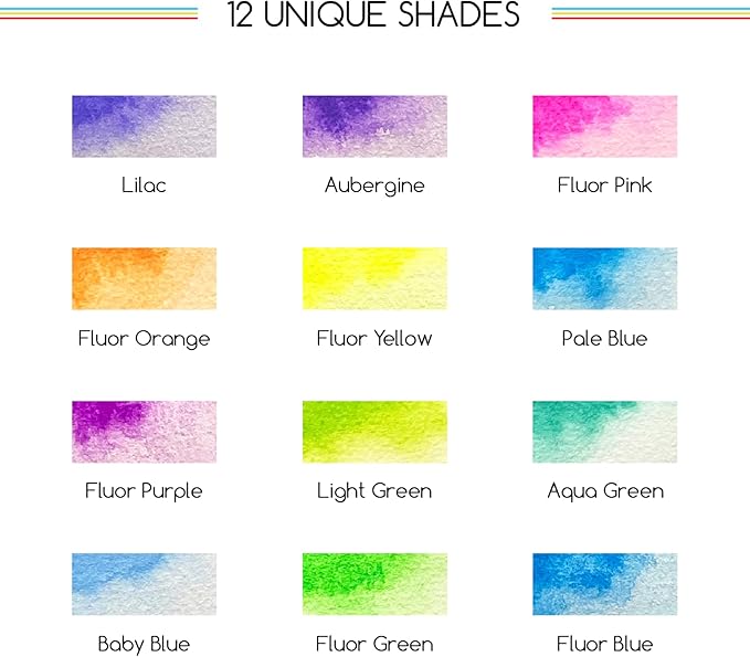 MEEDEN Pastel Watercolor Paint Set : 12 Colors Travel Watercolor Set with Brush in Half Pans - Portable Watercolor Paints for Adults & Artist
