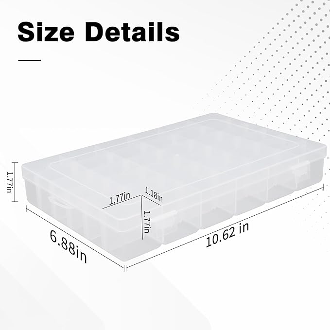 OALCQ 36 Grids 2 Pcs Bead Organizer and Storage Tackle Box for Rock Collection, Washi Tape, Small Items - Plastic Container