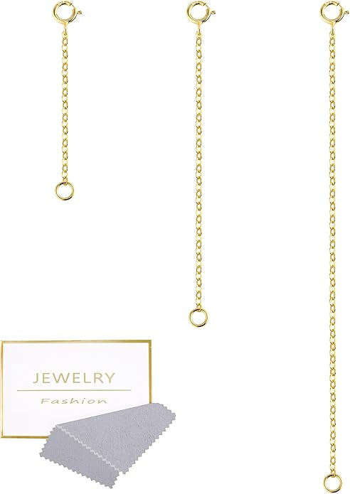 3 Pcs 925 Sterling Silver Necklace Extenders for Women Durable Strong Removable Necklace Bracelet Anklet Extension Jewelry Making Chains