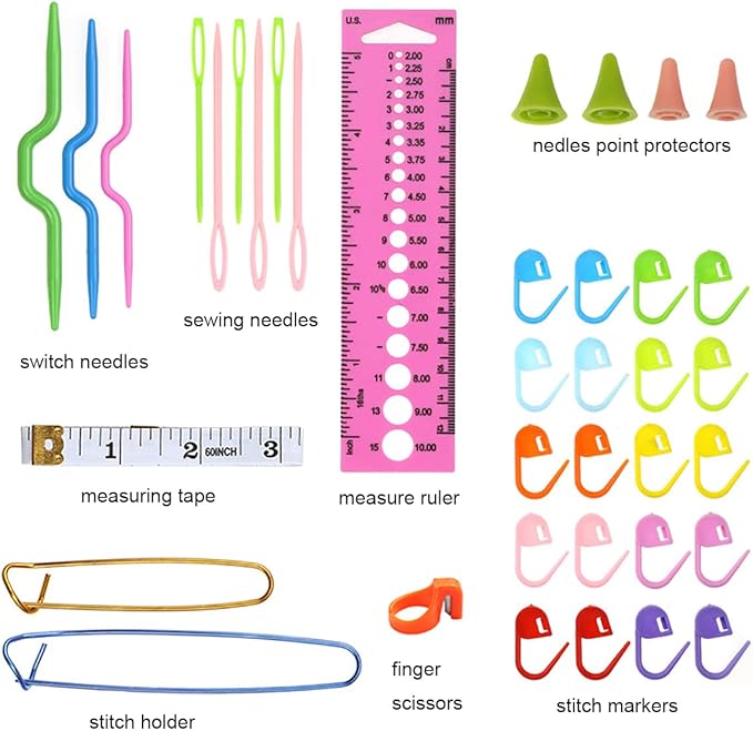 KOKNIT Professional Crochet Kit,9 Crochet Hooks Ergonomic Soft Grip,14 Aluminum Full Crochet Hooks Set with Case Include Crochet Accessories and Supplies