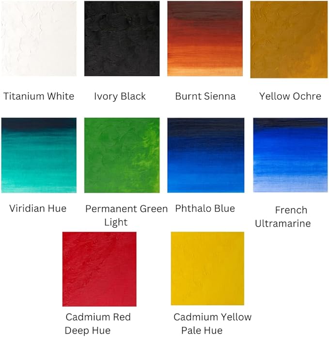 Winsor & Newton Winton Oil Color Paint, Starter Set, 10 x 37ml Tubes, 1.25 Fl Oz (Pack of 10)