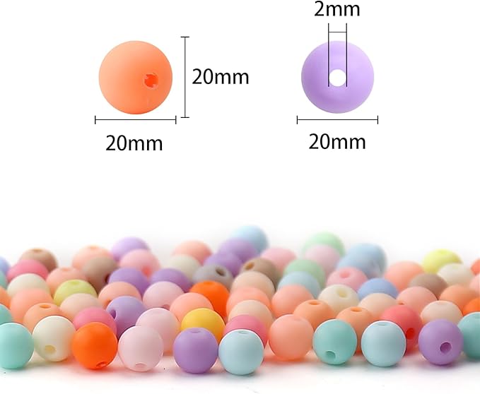 bonny boxx 40pcs 20mm matte mix colors acrylic round beads, frosted plastic resin bubblegum balls chunky gumball beads for necklace and bracelet making, crafting supplies