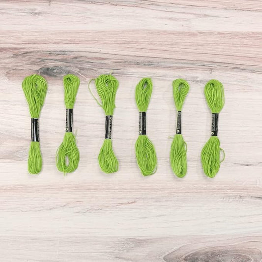 embroidery floss pack – 6 skeins, 8.7 yards each – grass green embroidery floss for needlework, diy bracelets, crafting, weaving