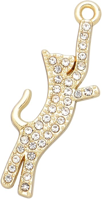 Pack of 20 Rhinestone Charms Gold Plated Pendants Pave Crystal Accessories for Necklace Bracelet Jewelry Making DIY Crafting