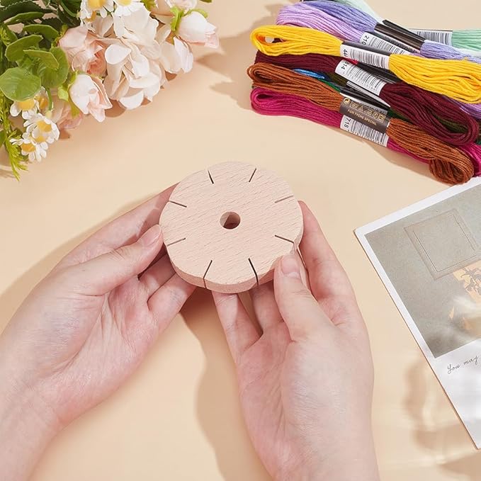 WEBEEDY Loom Bracelet Making Kit with Wooden Round Kumi Disc & Embroidery Threads for Adults, Japanese Kumihimo Starter Kit Braiding Beginner Supplies for Beading & Bracelet Weaving DIY
