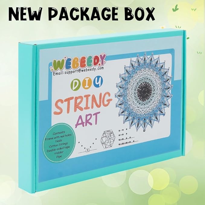 WEBEEDY DIY 3D String Art Kit for Adults Beginners, Evil Eye Craft Kit, Include All Necessary Accessories and Frame, Christmas Home Wall Decorations Unique Gift