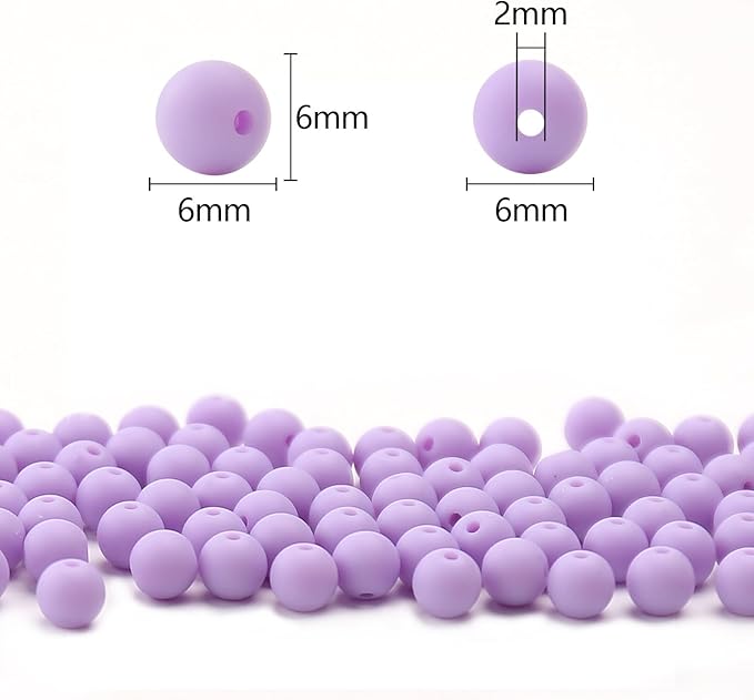 bonny boxx 1000pcs 6mm matte light purple acrylic round beads, frosted plastic resin bubblegum balls chunky gumball beads for necklace and bracelet making, crafting supplies