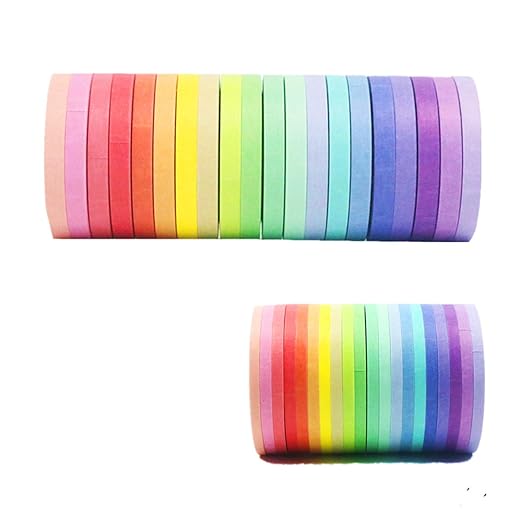 VIVIQUEN Washi Tape Set 40 Rolls Masking Tape Pack Colorful Decorative Thin Tapes Fit DIY Scrapbooking Crafts Gift Wrapping Tapes(5MM and 3MM Wide)