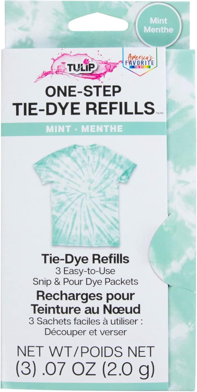 Tulip One-Step Tie-Dye Kit , 3 Fabric Dye Refill Packs, Packs, Mint