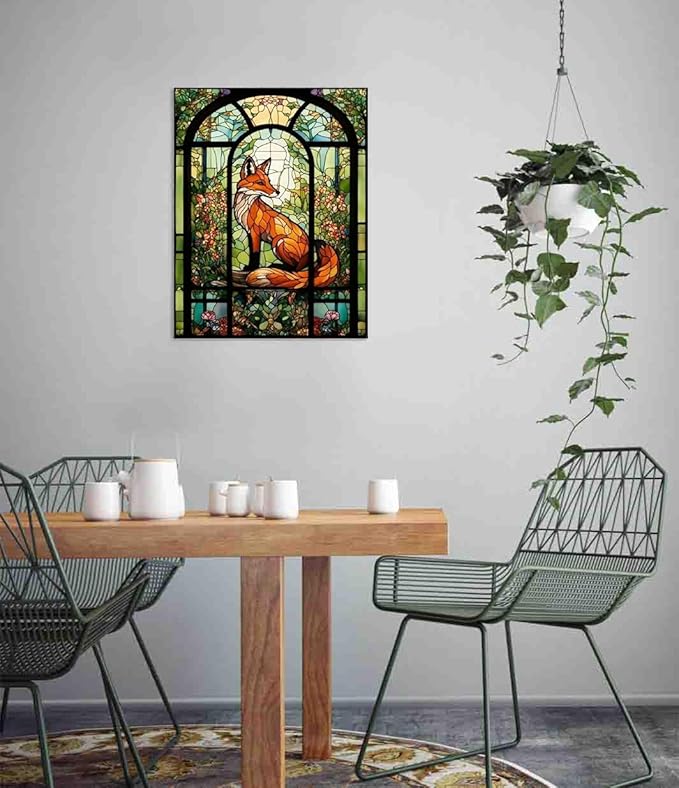 fox cross stitch kits for adults beginner,flower counted cross stitch kits printed stitching cute patterns dimensions needlepoint art crafts embroidery kits for adults beginners (15.7x11.8 inch)