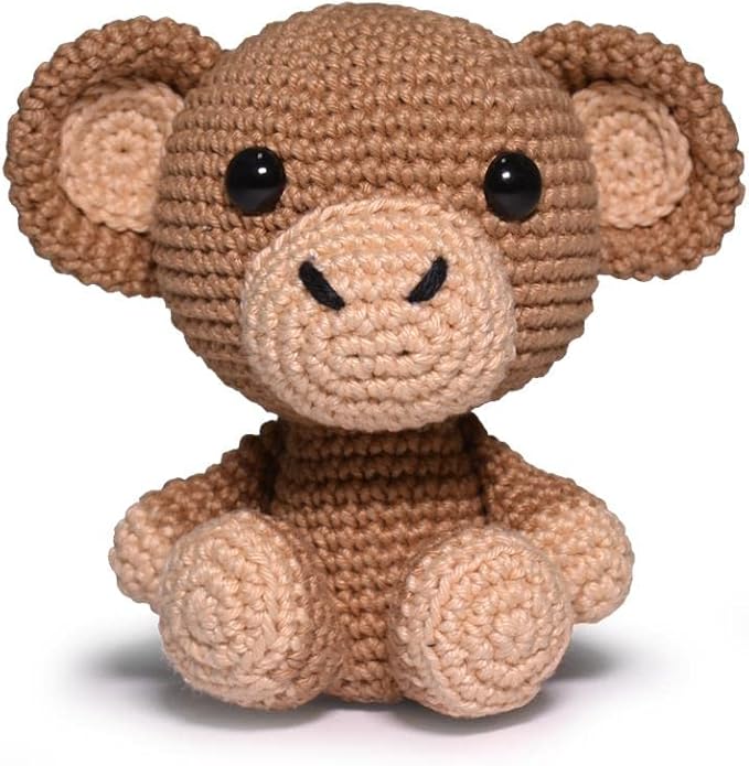 CIRCULO Amigurumi Kit - Safari Animal Crochet Kit for Beginners with Easy Instructions - All-Inclusive - Set with Premium Amigurumi Yarn – Monkey