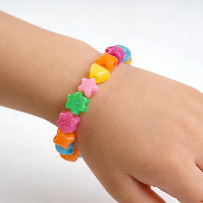 1000PCS Pony Beads, 15 Color Kandi Beads for Bracelets Making Kit, Hair Braids Crafts Jewelry Making Crafts Friendship Necklace Earrings DIY (Large Hole Dark Mixed Color)