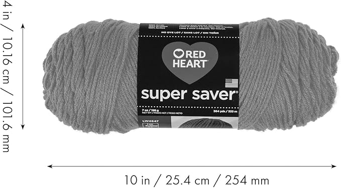 Red Heart Super Saver Light Periwinkle Yarn - 3 Pack of 198g/7oz - Acrylic - 4 Medium (Worsted) - 364 Yards - Knitting/Crochet