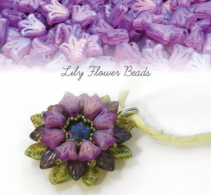 25 Grams (80pcs) Lily Flower Glass Beads for Jewelry Making, Czech Republic, 9 x 9 mm, Mixed Colors (Mix)