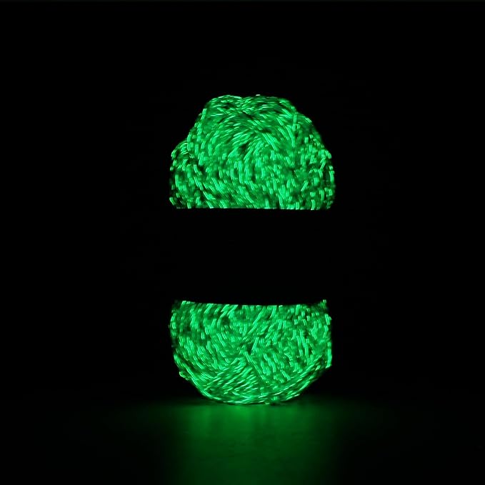 Glow in The Dark Yarn - 100g/3.5oz DK #3 Light Weight, Beginner-Friendly Crochet & Knitting Supplies (Cyan, 1 Pack)