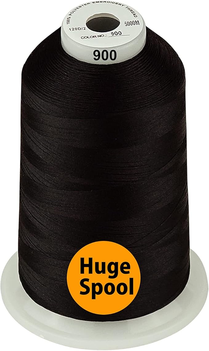 Simthread - 33 Selections - Various Assorted Color Packs of Polyester Embroidery Machine Thread Huge Spool 5500Y for All Purpose Sewing Embroidery Machines - Essential Color 1
